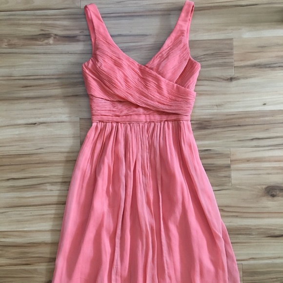 Coral/Pink J. Crew Chiffon Silk Dress - Picture 1 of 4